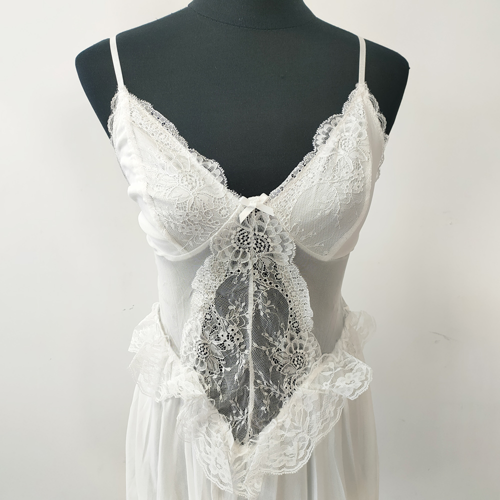 Sexy White Lace Floral Nightwe - Babydoll Chemise Night ulasan dan harga