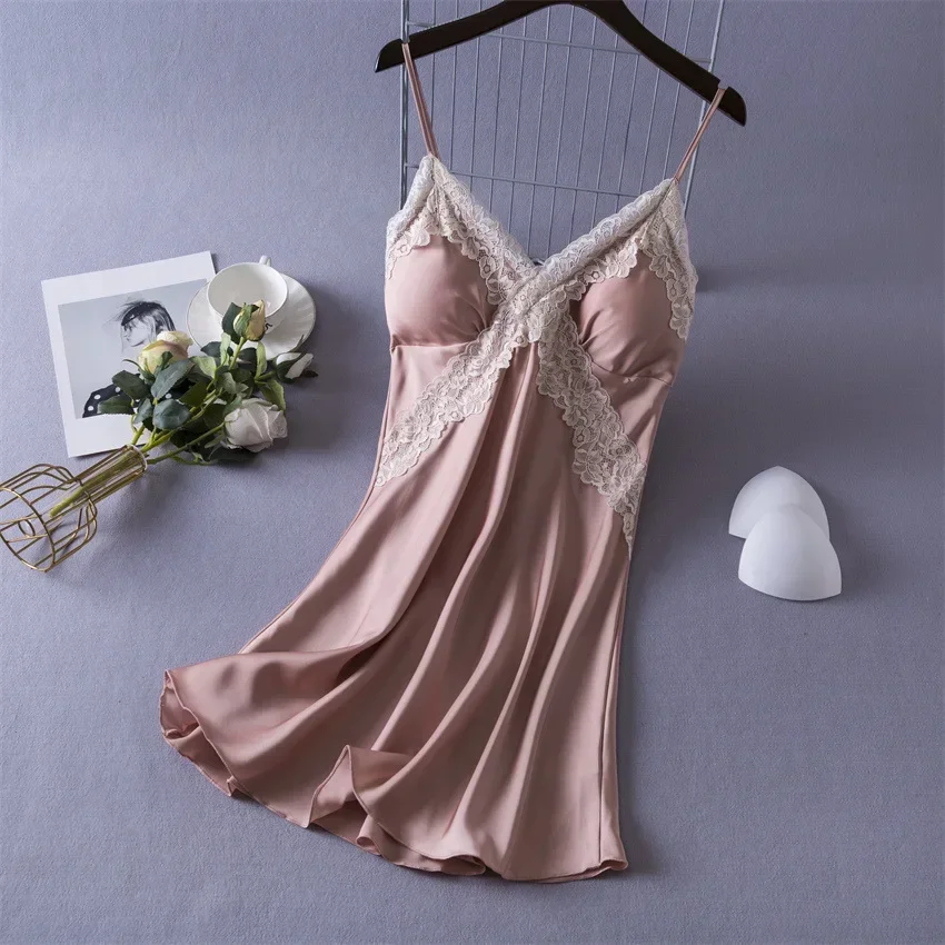 Women's Sexy Lingerie Satin Ni - Babydoll Chemise Night ulasan dan harga
