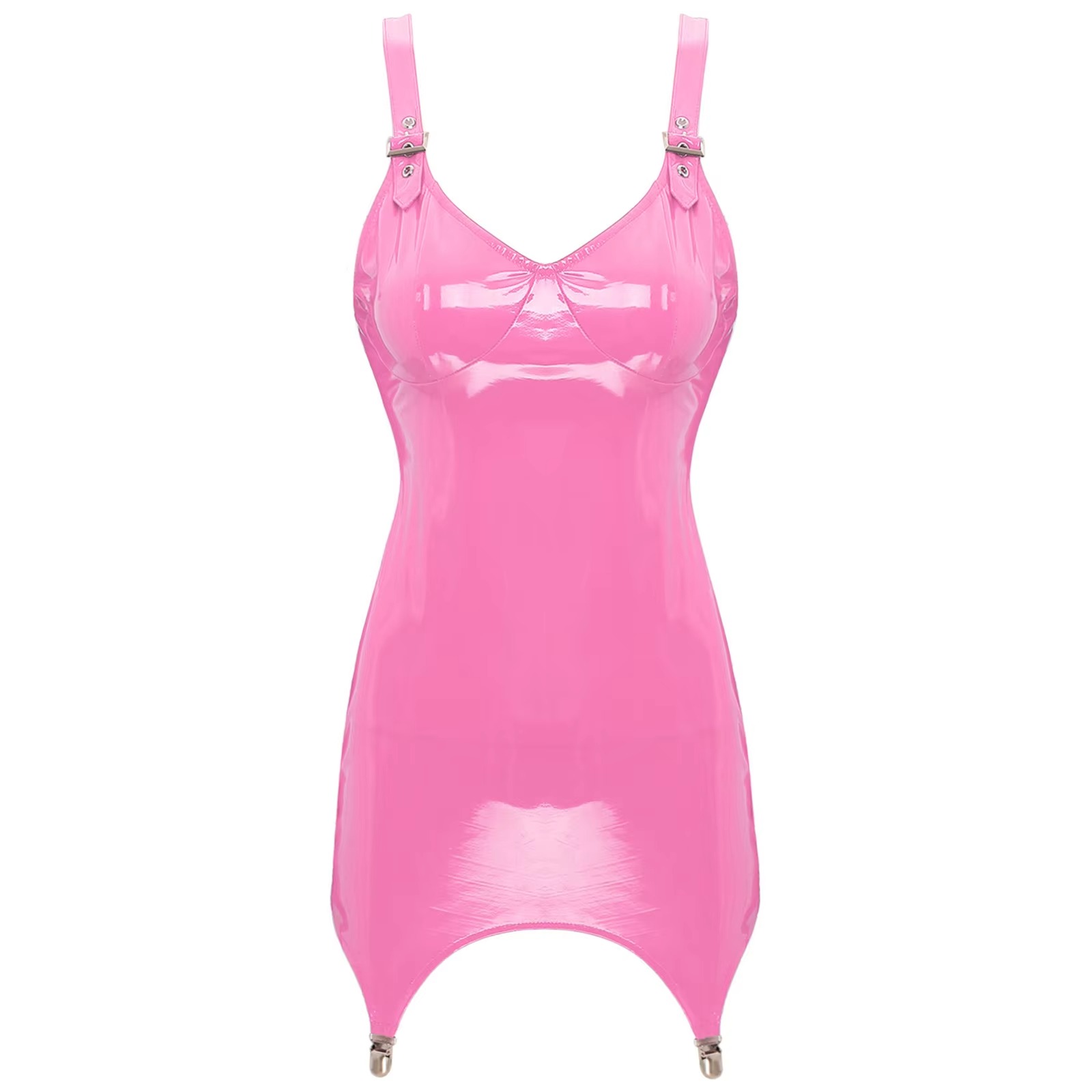 Womens Shiny Metallic PVC Leat - Babydoll Chemise Night ulasan dan harga